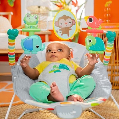 Bright Starts Playful Paradise Vibrating Baby Bouncer with Toys 1688