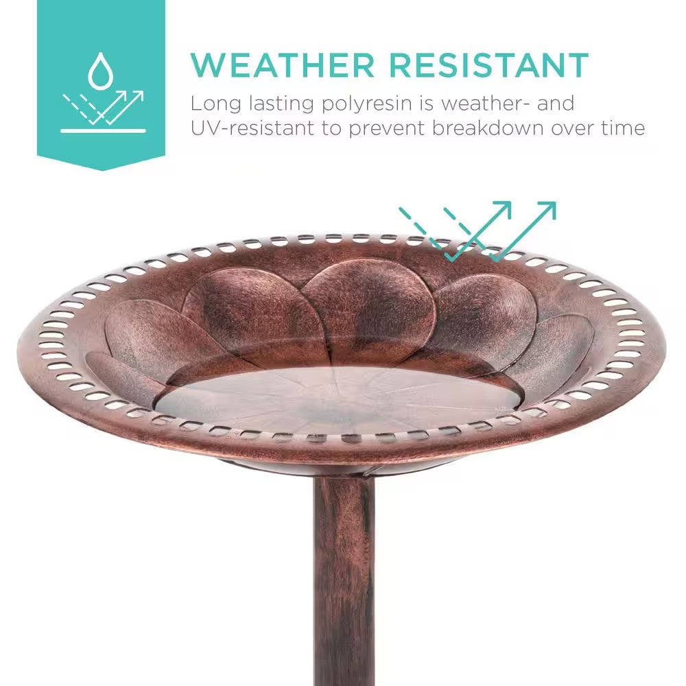 Rustic Apricot Birdbath -A4-0473