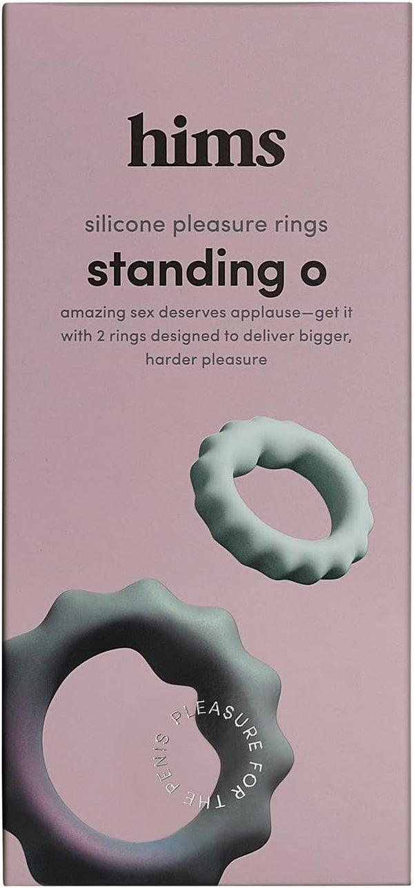 HIMS Standing O Penis Rings - Silicone, Non-Vibrating Grooved Pleasure Rings - Men's Sex Toy for Stronger Erection - Reusable & Easy-to-Use - Safe for Skin & Sensitive Areas - F7 - 1847