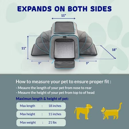 Katziela Rolling Rover Airline Compliant Expandable Wheeled Pet Carrier -A6-0507