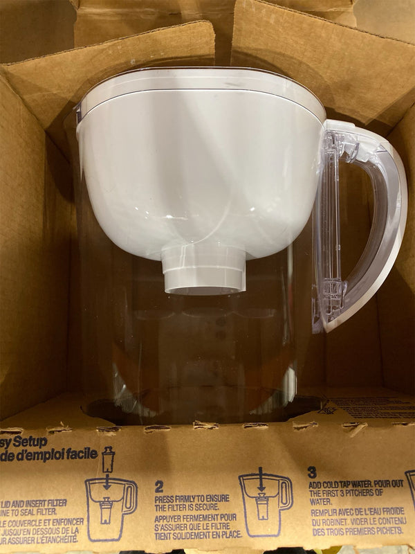 Brita Large 10-Cup Water Filter Pitcher, WQA NSF/ANSI Certified, Reduces 99% of Lead, Microplastics, & 30 Contaminants, BPA-Free, Removes Chlorine Taste & Odor, 1 Normal Filter, White - K3 - 1420