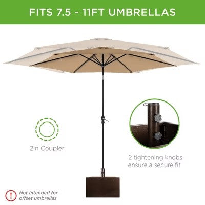 Best Choice Products Portable Steel Umbrella Base Stand for Patio, Up to 150 lbs w/ Fillable Planter, Drainage, Wheels -B6-0492