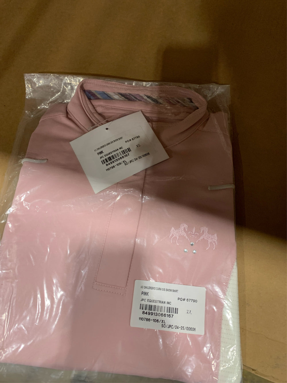 Equine Couture Children S Cara Short Sleeve Show Shirt -K10-1647
