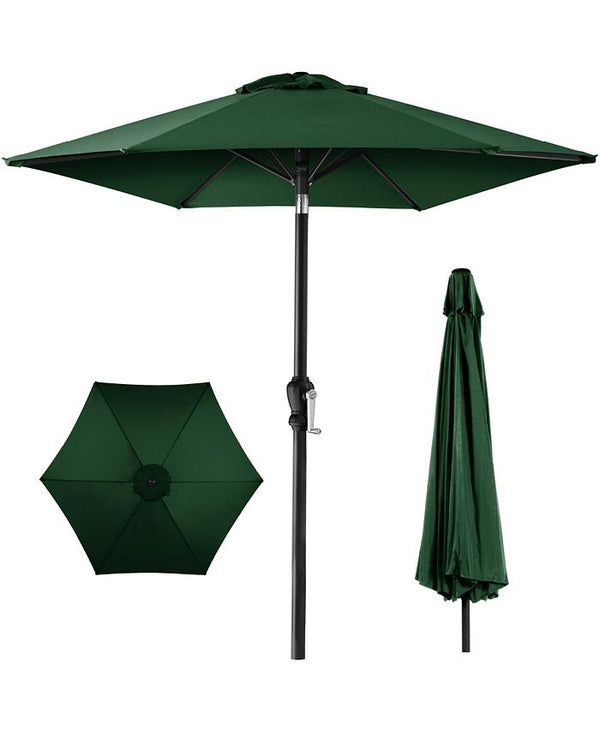 Best Choice Products 10ft Outdoor Steel Market Patio Umbrella w/ Crank, Tilt Push Button, 6 Ribs - Green - No Size - A2 - 495