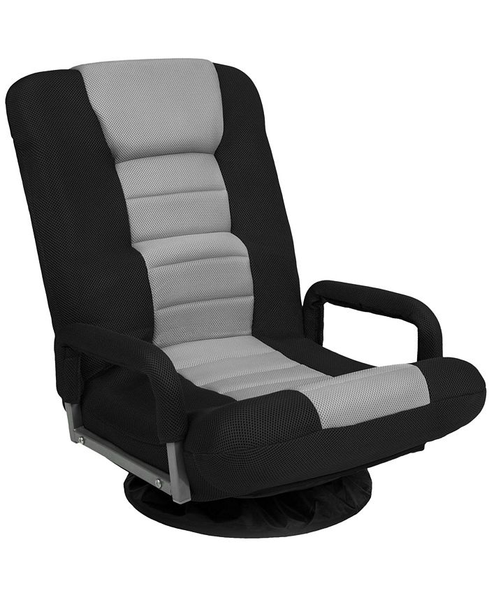 Best Choice Products 360-Degree Swivel Gaming Floor Chair w/ Armrest Handles, Foldable Adjustable Back - Gray -H3-1948