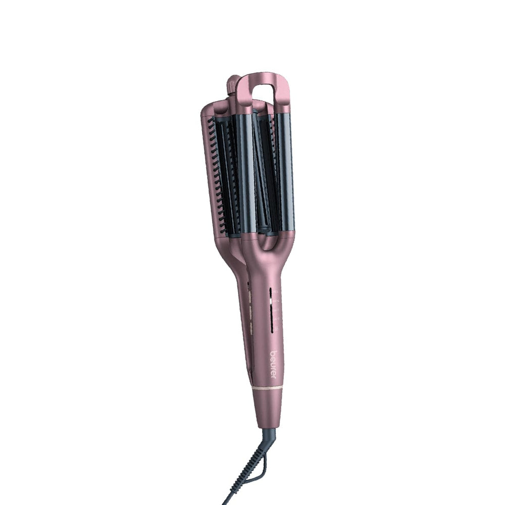 Beurer HT65 4-in-1 Wave Styler, 3 Barrel Curling Iron and Crimper, Adjustable Deep Hair Waver Wand for Beach, Mermaid, Natural, and Water Waves, Curls, Crimps, Hot Styling Tools -E7-1749