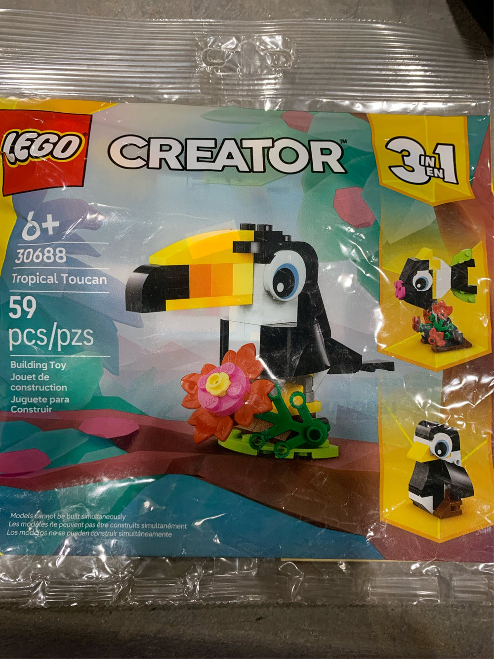 LEGO Creator 3 in 1 Tropical Toucan - Transforms from Toucan to Fish to Penguin - Travel Toy for Kids - G6 - 763 -A6-1129 -C7-1161