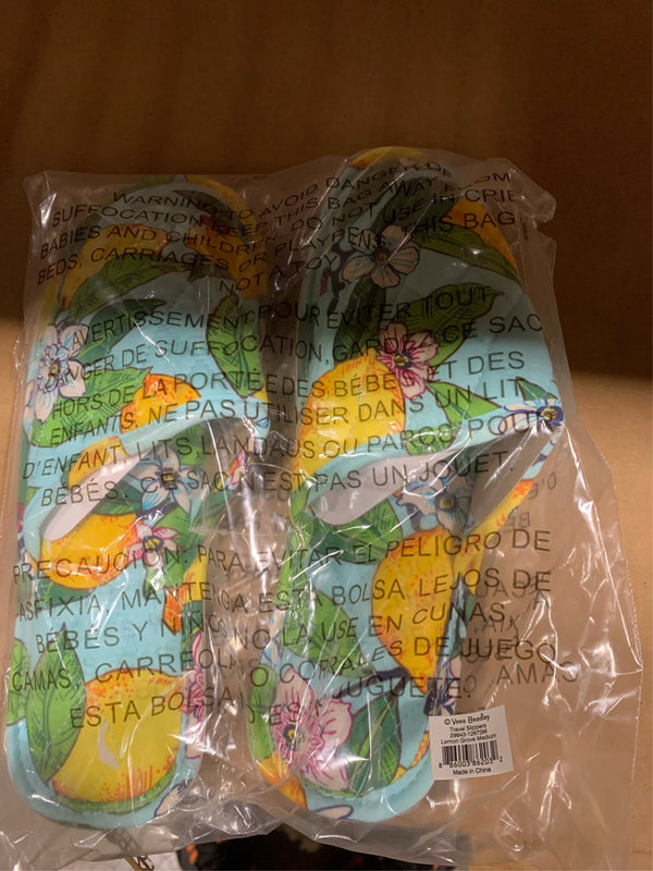 Vera Bradley Lemon Grove Travel Slippers Womens Medium 7-8 Slip on Mules Comfort -F5-0838 -F5-0839 -A4-1060 -A4-1061 -A4-1062 -A4-1063