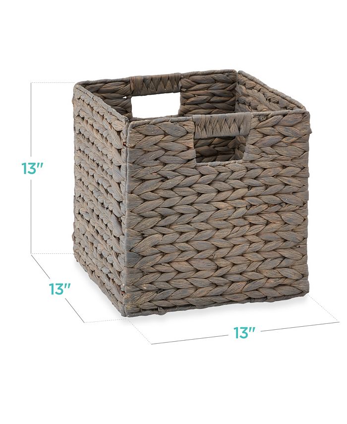 Best Choice Products 13x13in Hyacinth Storage Baskets, Set of 5 Multipurpose Collapsible Organizers - Gray - G1 - 1218