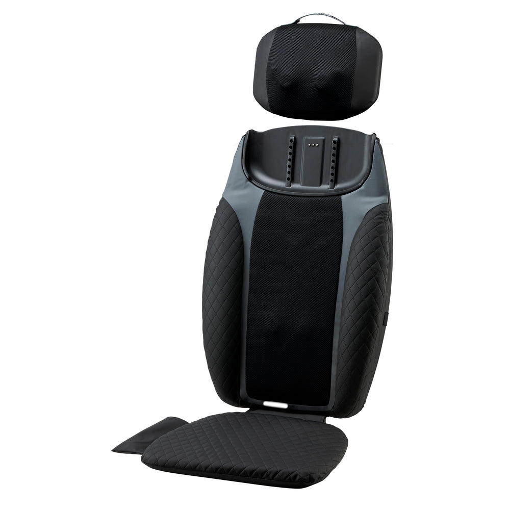 HoMedics 2-in-1 Shiatsu Massaging Seat Topper with Removable Cordless Massage Pillow, Heat and Vibrating Massage Pad for Home or Office, Full Body Massage with Adjustable Settings - E1 - 927