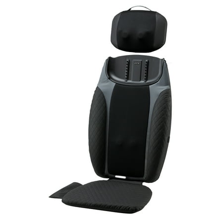 HoMedics 2-in-1 Shiatsu Massaging Seat Topper with Removable Cordless Massage Pillow, Heat and Vibrating Massage Pad for Home or Office, Full Body Massage with Adjustable Settings - E1 - 927