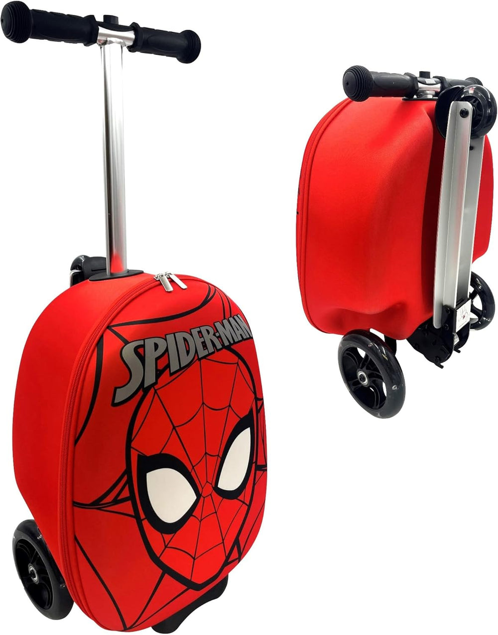 Fast Forward Spider-Man 18" Ride-On Suitcase Scooter - Lightweight Carry-On Scooter Luggage 1706