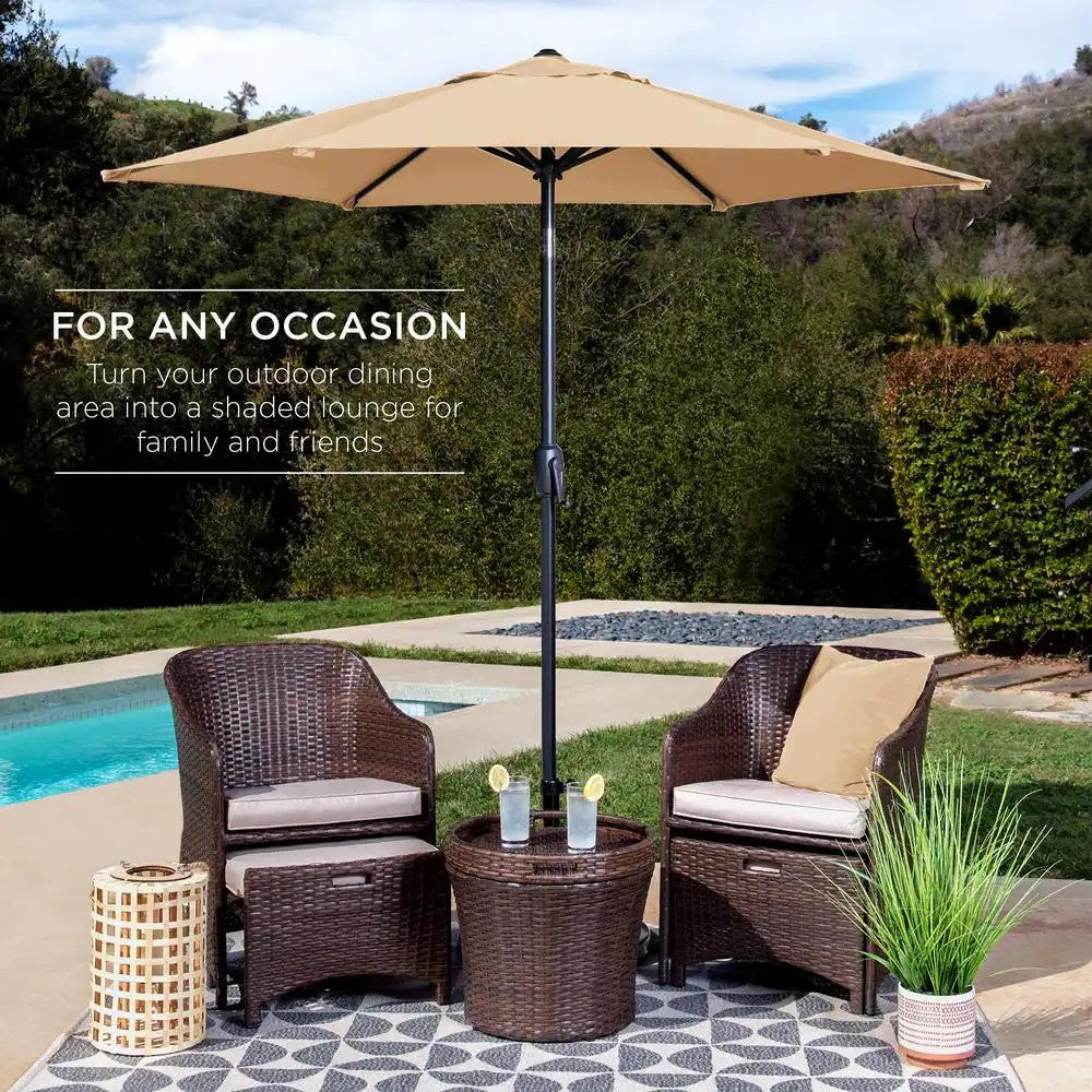 Sand 7.5 ft. Outdoor Market Patio Umbrella with Crank and Tilt - B5 - 468
