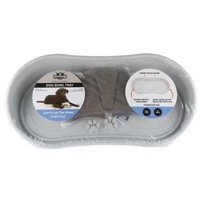 Pet Adobe Elevated Pet Feeding Tray for Pet Bowls With Splash Guard and Nonskid Feet - 21" x 11" x 8.5", Light Tan/Brown - C9 - 431