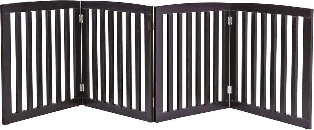 JungleA Freestanding Foldable Pet Gate for Dogs, 24 inch 4 Panels Step Over Fence, Dog Gate for Room, Doorway, Stairs - D2 - 522