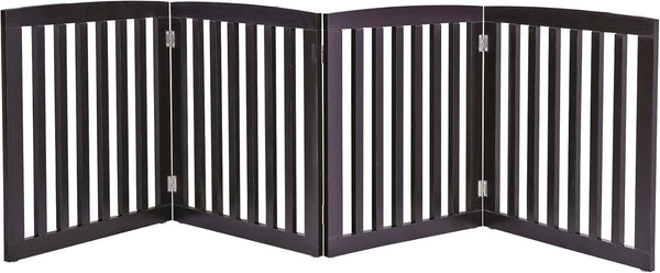 JungleA Freestanding Foldable Pet Gate for Dogs, 24 inch 4 Panels Step Over Fence, Dog Gate for Room, Doorway, Stairs - D2 - 522