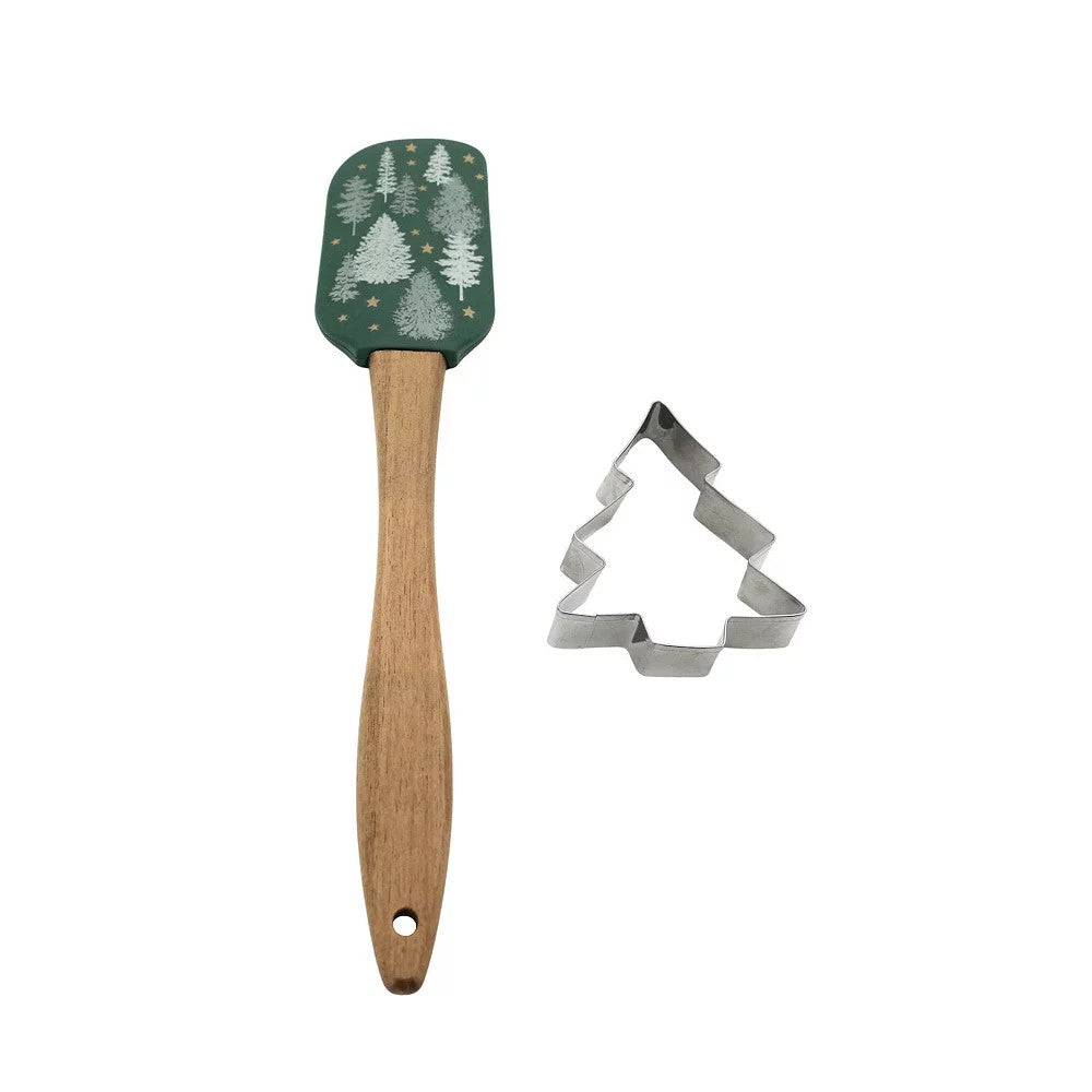 St. Nicholas Square  Woodland Spatula & Cookie Cutter Set, Green -B9-1230