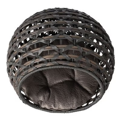 Huntley Pet Rattan Cat Bed Condo, Elevated with Round cushion - B7 - 524