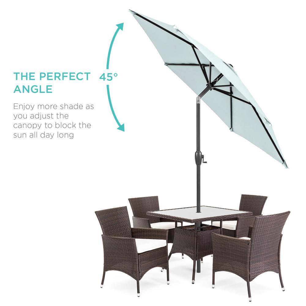 Baby Blue 7.5 ft. Outdoor Market Patio Umbrella with Crank and Tilt -L14-1916