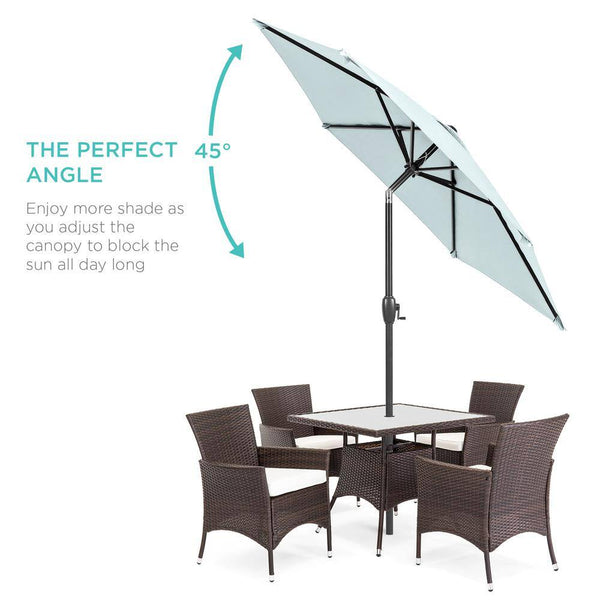 Baby Blue 7.5 ft. Outdoor Market Patio Umbrella with Crank and Tilt -L14-1916
