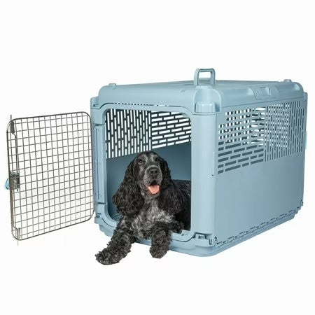 Sport Pet Designs, Dog Kennels, 30" Collapsible Plastic Pet Kennel/Crate, Blue, Medium - A3 - 412