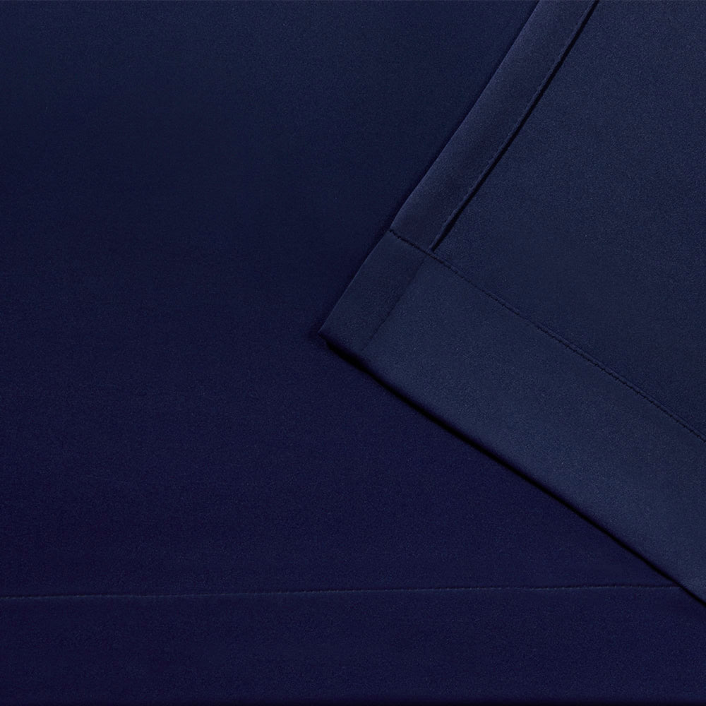 Exclusive Home 108-in Peacoat Blue Room Darkening Interlined Pinch Pleat Curtain Panel Pair -G13-1929