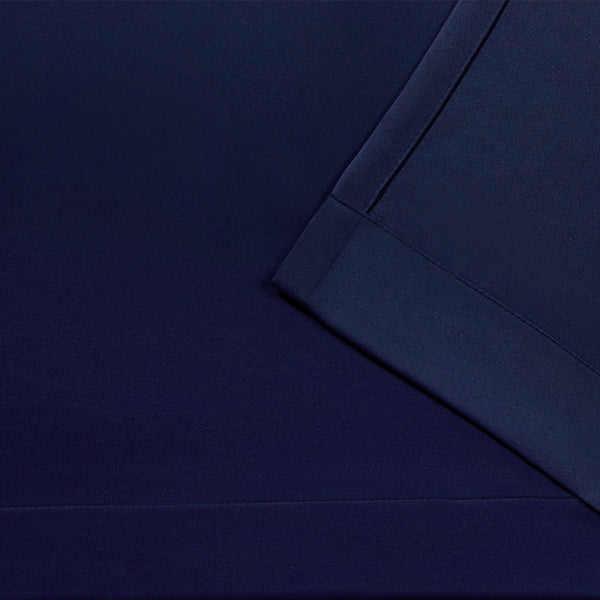 Exclusive Home 108-in Peacoat Blue Room Darkening Interlined Pinch Pleat Curtain Panel Pair -G13-1929
