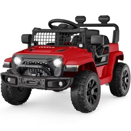 Best Choice Products 6V Kids Ride-On Truck Car w/ Parent Remote Control, 4-Wheel Suspension, LED Lights - Red - A6 - 1573