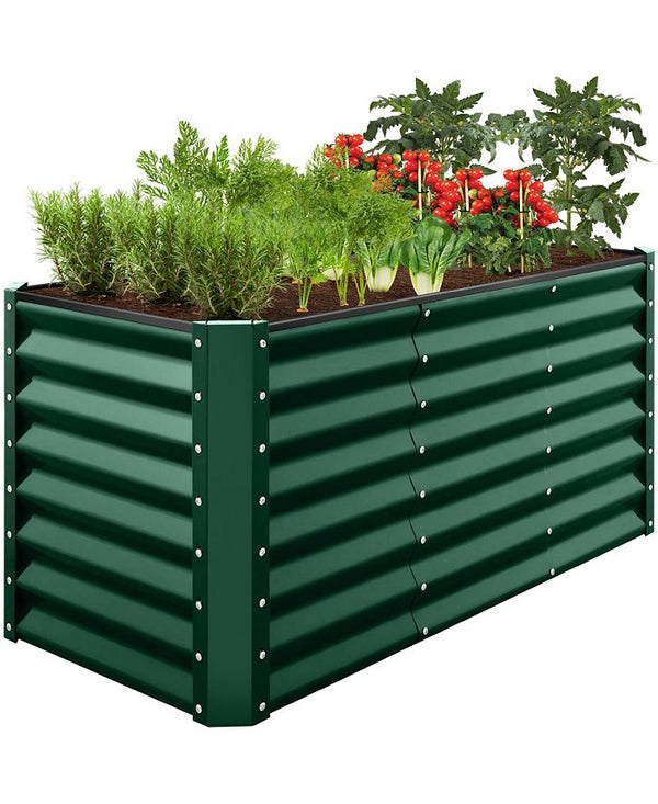 Best Choice Products 4x2x2ft Outdoor Metal Raised Garden Bed, Planter Box for Vegetables, Flowers - Green - No Size 1794
