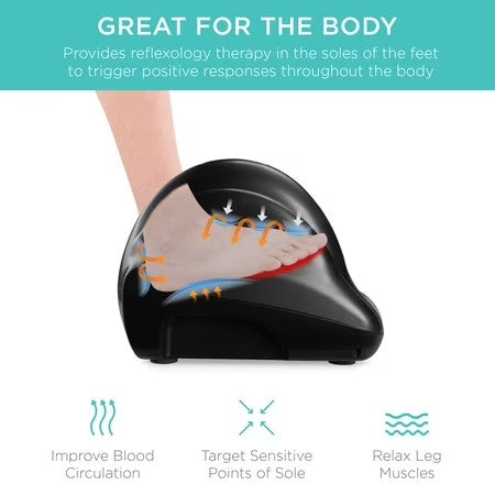 Best Choice Products Therapeutic Kneading & Rolling Shiatsu Foot Massager w/ High Intensity Rollers, Remote - Black -F3-1966
