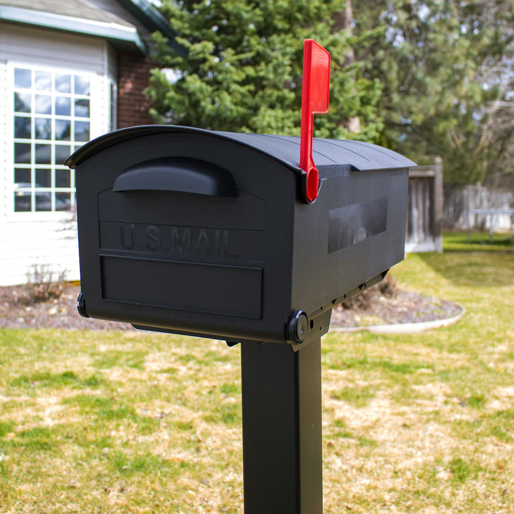 Architectural Mailboxes Patriot Classic Plastic Post Mount Black Mailbox 1957