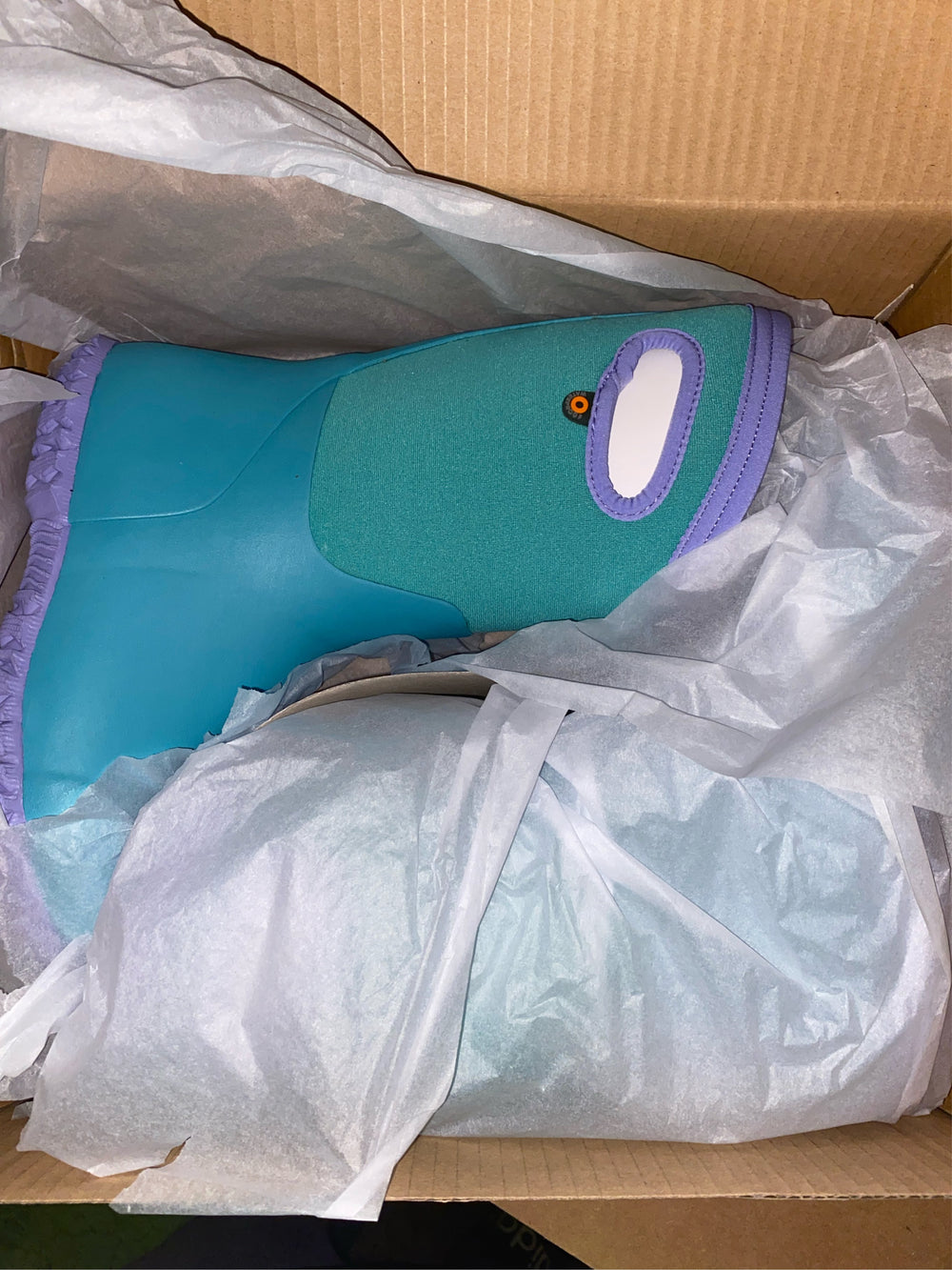 Turquoise & Purple Durham Rain Boots - Girls Kids Size 3 - L9 - 146