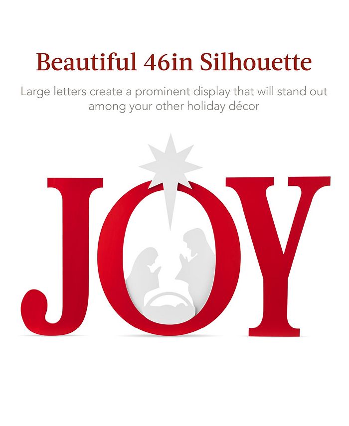 Best Choice Products 46in Outdoor JOY Christmas Nativity Decoration w/ Weather Resistant PVC, Ground Stakes - Multi -D14-370