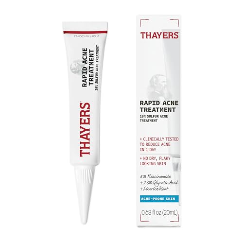 (Pack of 3) Thayers Rapid Acne Treatment with 10% Sulfur, Sulfur Acne Treatment with Niacinamide and Glycolic Acid, Soothing and Non-Stripping Skin Care, 0.5 Fl Oz - F6 - 903