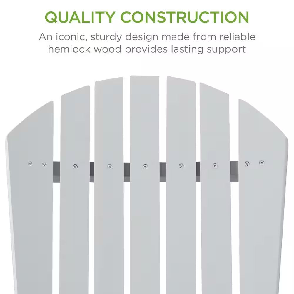 Best Choice Products Gray Folding Wood Outdoor Adirondack Chair Set of 1 -C5-0409