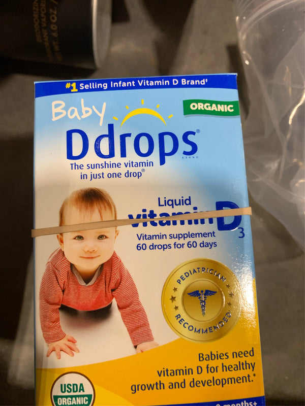 (Lot of 2) Ddrops Baby Vitamin D 400 IU Organic Liquid Drops - 0.06 fl oz - B7-0400 -B7-0403 -F6-0831 -B5-1088 -B5-1089 -B5-1090