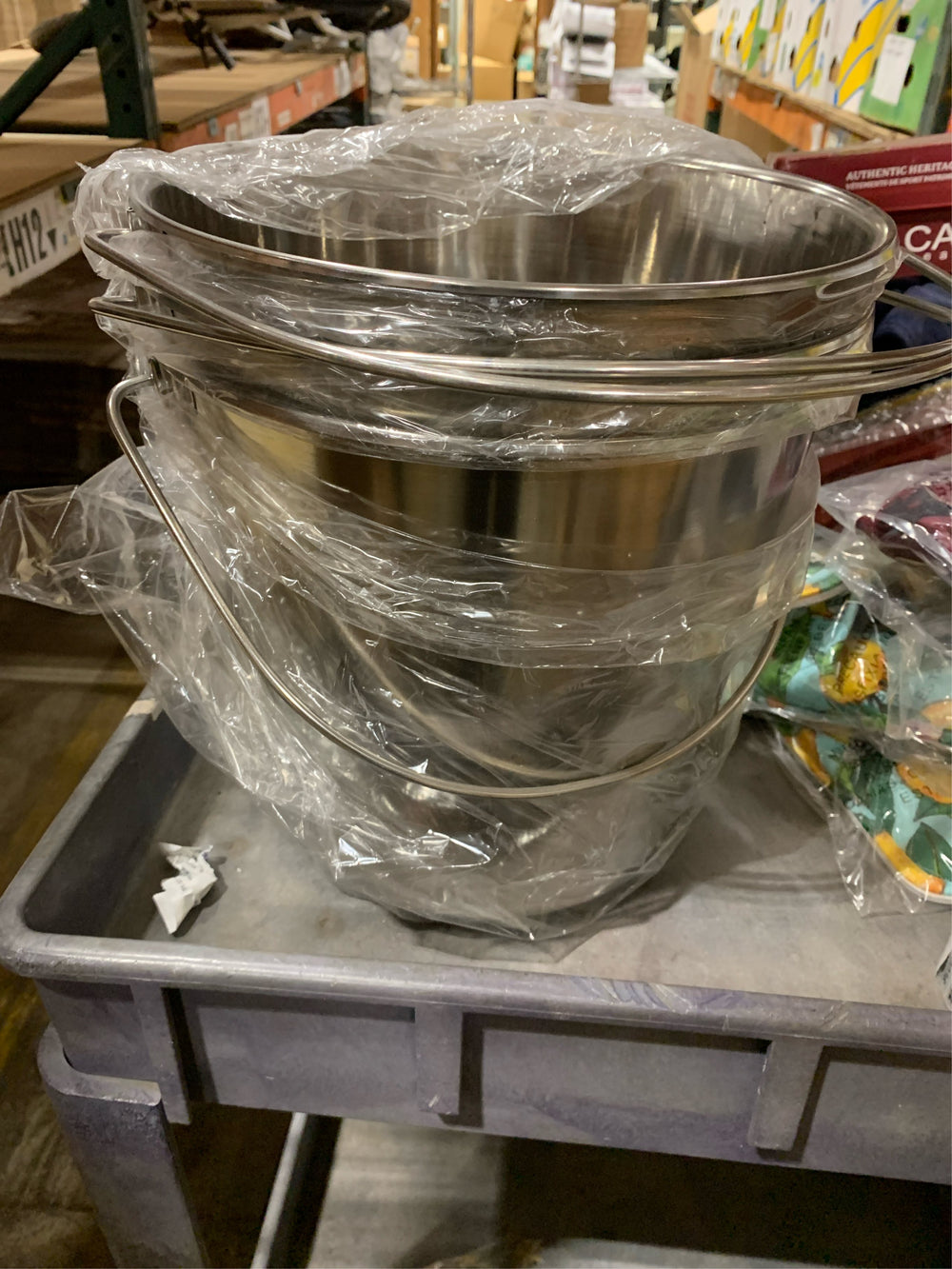 AmeriHome Large Stainless Steel Bucket -G12-0206