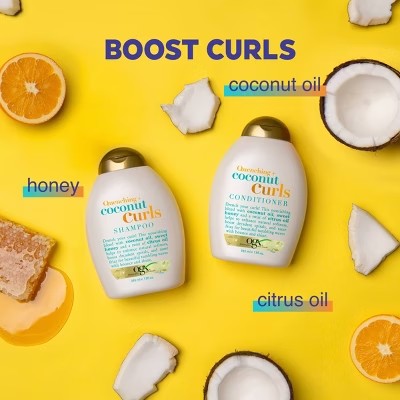 OGX Quenching+ Coconut Curls Conditioner with Coconut Oil, Citrus Oil & Honey - 13 fl oz - G12 - 1117