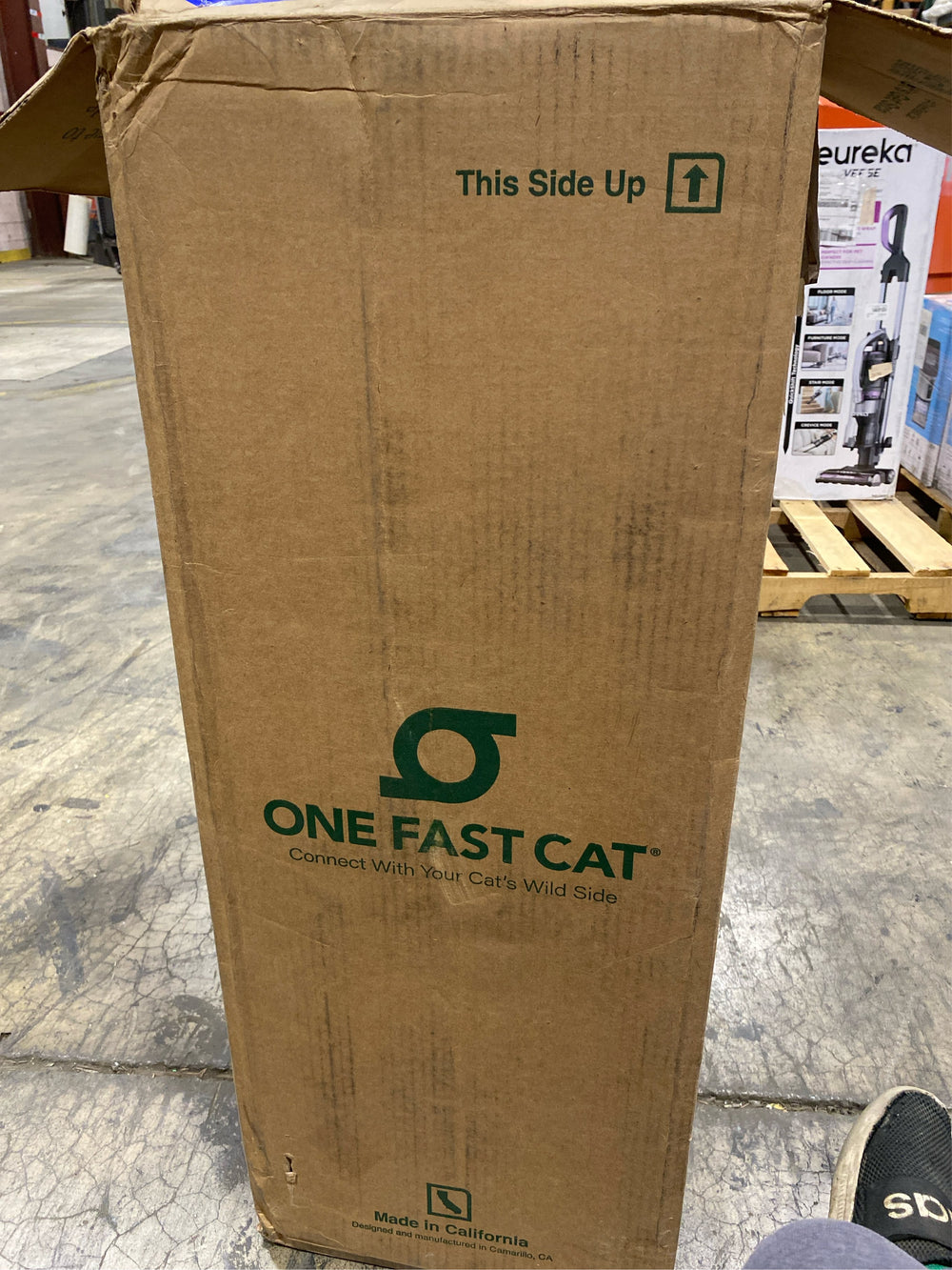 One Fast Cat - Cat Exercise Wheel - Gen. 7 - Safe 48" Diameter - Made in The USA - Black Wheel with Black Felt Traction Pads and Solid Inline Wheels - L11 - 1671