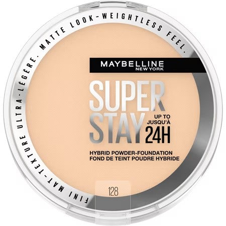 Maybelline Super Stay Matte 24HR Hybrid Pressed Powder Foundation - 128- 0.21 oz: Noncomedogenic, Buildable Coverage, Suitable for All Skin Types -B9-0551