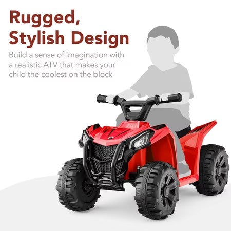 Best Choice Products 6V Kids Ride-On 4-Wheeler Quad ATV Car w/ 1.8mph Max Speed, Treaded Tires - Red -G6-1675