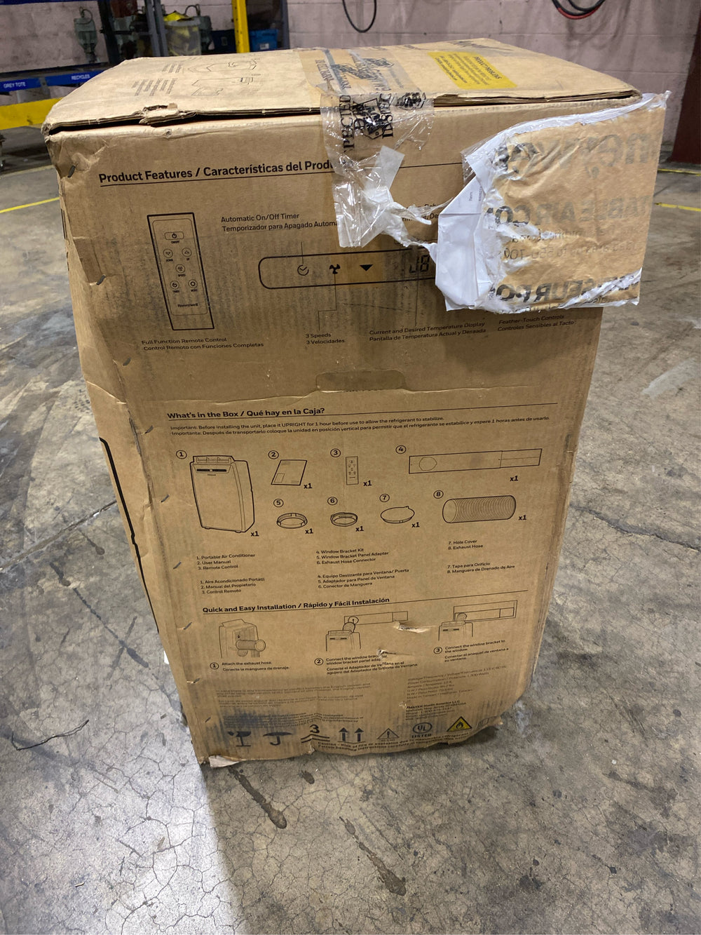 Tested Working - Honeywell - Classic 700 Sq. Ft. Portable Air Conditioner with Dehumidifier - White - BW - 3