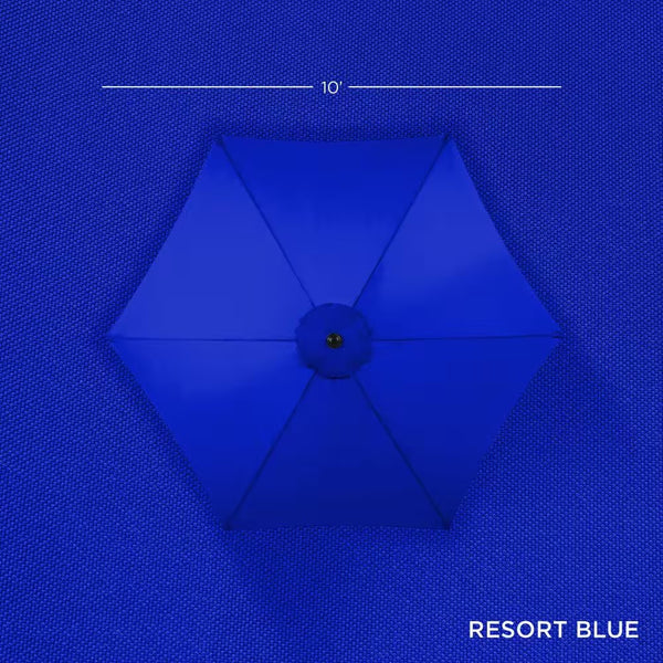Resort Blue 10 ft. Steel Market Patio Umbrella with Crank and Tilt 1755