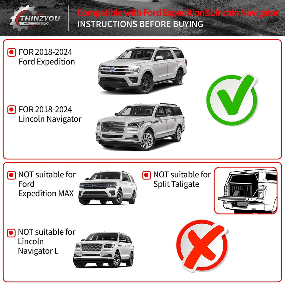 Cargo Mat Compatible with 2018-2024 Ford Expedition Lincoln Navigator (Not for Max or L Models) Cargo Liner Trunk Liner 2023 Expedition 7&8 Seats Accessories (Trunk Mat+Backrest Mats) 1945