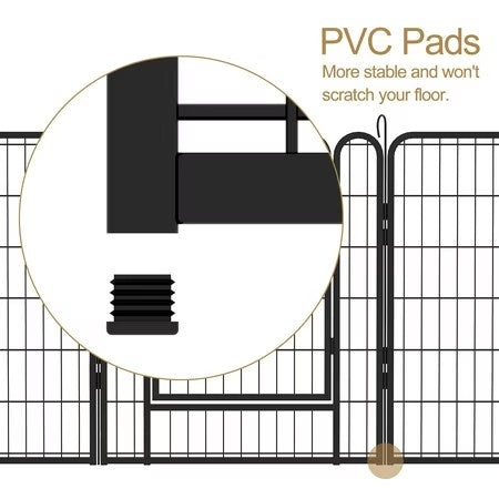 6 Panels Heavy Duty Metal Playpen with door,31.7"H Dog Fence Pet Exercise Pen for Outdoor, Indoor - D6 - 524