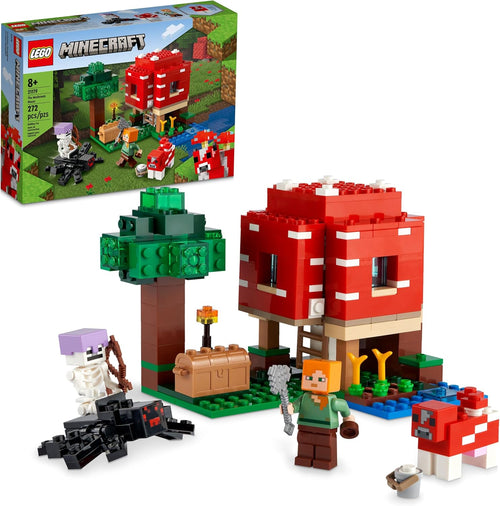 LEGO Minecraft The Mushroom House Set, 21179 Build
