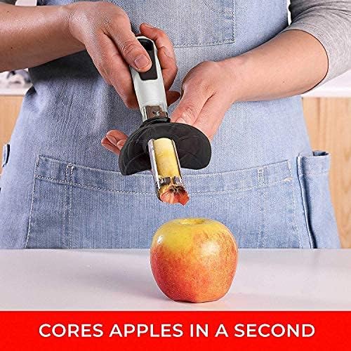 Mueller Premium Apple Corer - Easy to Use and Durable Core Remover for Pears, Bell Peppers, Fuji, Honeycrisp, Gala and Pink Lady Apples even Cupcakes   Surgical Stainless with Safety Guard -B13-1328