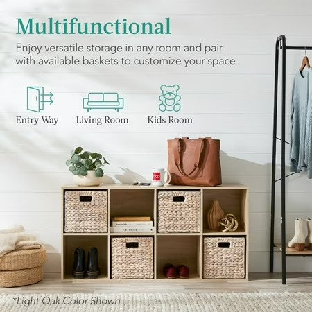 Best Choice Products 8-Cube Bookshelf, 11in Display Storage System, Organizer w/ Removable Back Panels - Black - G7 - 968