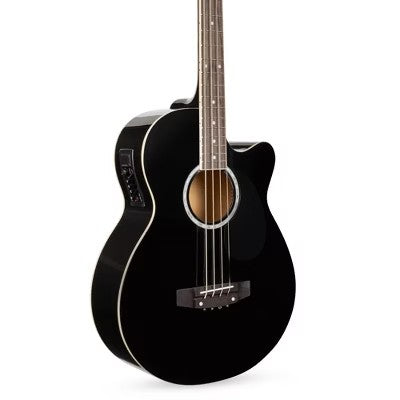 Best Choice Products 22-Fret Full Size Acoustic Electric Bass Guitar w/ 4-Band Equalizer, Adjustable Truss Rod - Black -B3-0457