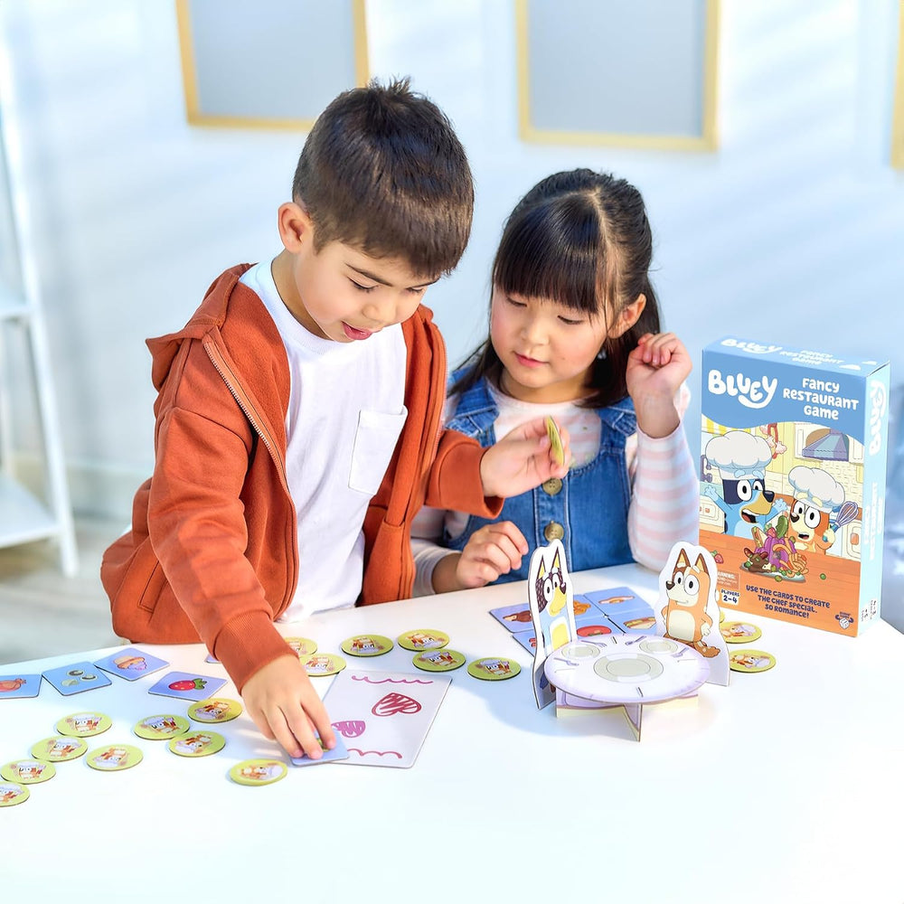 Bluey Fancy Restaurant Game, Join and Bingo as They Match Food Cards to Help Dad Prepare a Special Dinner for Mum, Serve up Fun While Building Memory and Matching Skills, Ages 3+, 2 4 Players -F7-0091